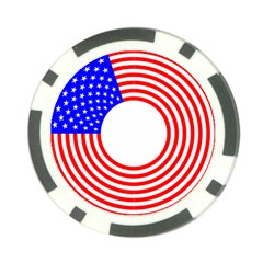 Stars Stripes Circle Red Blue Poker Chip Card Guard