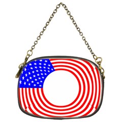 Stars Stripes Circle Red Blue Chain Purses (one Side)  by Mariart