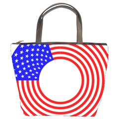 Stars Stripes Circle Red Blue Bucket Bags