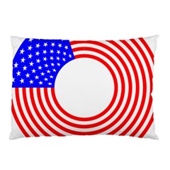 Stars Stripes Circle Red Blue Pillow Case by Mariart