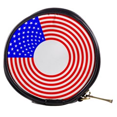 Stars Stripes Circle Red Blue Mini Makeup Bags