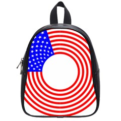 Stars Stripes Circle Red Blue School Bag (small)