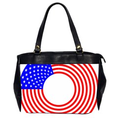 Stars Stripes Circle Red Blue Office Handbags (2 Sides)  by Mariart