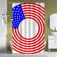 Stars Stripes Circle Red Blue Shower Curtain 48  X 72  (small)  by Mariart