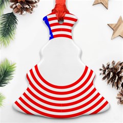 Stars Stripes Circle Red Blue Ornament (christmas Tree)  by Mariart