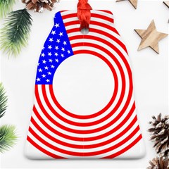 Stars Stripes Circle Red Blue Bell Ornament (two Sides)