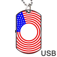 Stars Stripes Circle Red Blue Dog Tag Usb Flash (one Side)