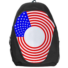 Stars Stripes Circle Red Blue Backpack Bag