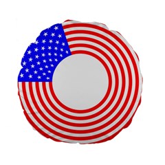 Stars Stripes Circle Red Blue Standard 15  Premium Round Cushions