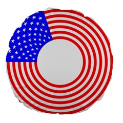 Stars Stripes Circle Red Blue Large 18  Premium Round Cushions