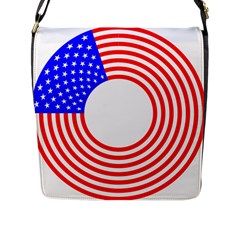 Stars Stripes Circle Red Blue Flap Messenger Bag (l)  by Mariart