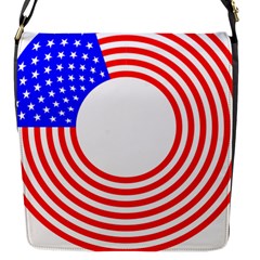 Stars Stripes Circle Red Blue Flap Messenger Bag (s) by Mariart