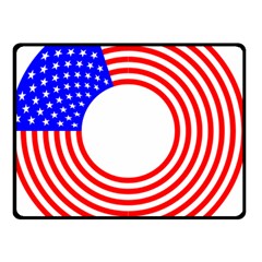 Stars Stripes Circle Red Blue Double Sided Fleece Blanket (small) 