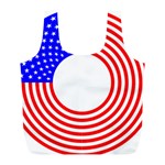 Stars Stripes Circle Red Blue Full Print Recycle Bags (L)  Front