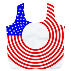 Stars Stripes Circle Red Blue Full Print Recycle Bags (l)  by Mariart