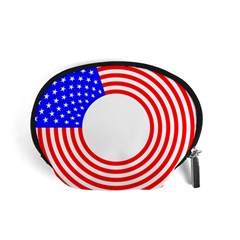 Stars Stripes Circle Red Blue Accessory Pouches (small) 