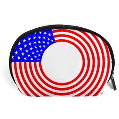 Stars Stripes Circle Red Blue Accessory Pouches (large) 