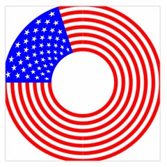 Stars Stripes Circle Red Blue Large Satin Scarf (square)