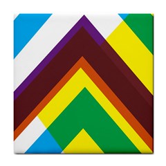 Triangle Chevron Rainbow Web Geeks Tile Coasters