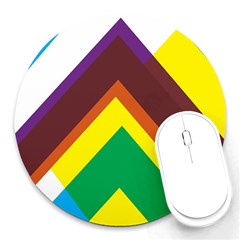 Triangle Chevron Rainbow Web Geeks Round Mousepads