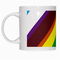 Triangle Chevron Rainbow Web Geeks White Mugs by Mariart