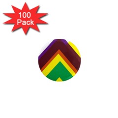 Triangle Chevron Rainbow Web Geeks 1  Mini Magnets (100 Pack)  by Mariart