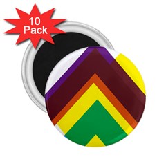 Triangle Chevron Rainbow Web Geeks 2 25  Magnets (10 Pack) 