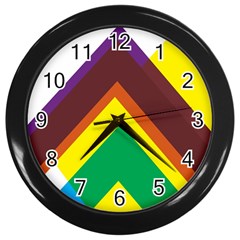 Triangle Chevron Rainbow Web Geeks Wall Clocks (black)