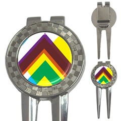 Triangle Chevron Rainbow Web Geeks 3-in-1 Golf Divots by Mariart