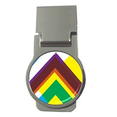 Triangle Chevron Rainbow Web Geeks Money Clips (round) 