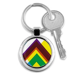 Triangle Chevron Rainbow Web Geeks Key Chains (round)  by Mariart