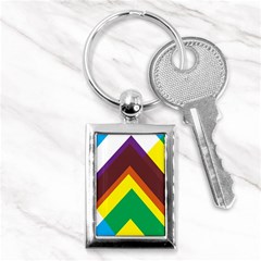 Triangle Chevron Rainbow Web Geeks Key Chains (rectangle)  by Mariart