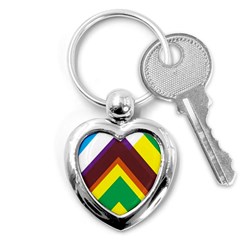 Triangle Chevron Rainbow Web Geeks Key Chains (heart) 