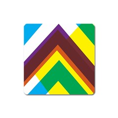 Triangle Chevron Rainbow Web Geeks Square Magnet by Mariart