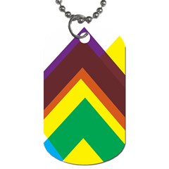 Triangle Chevron Rainbow Web Geeks Dog Tag (two Sides)