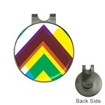 Triangle Chevron Rainbow Web Geeks Hat Clips with Golf Markers Front