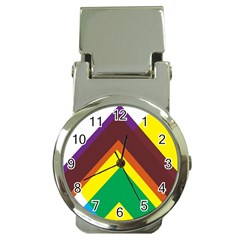 Triangle Chevron Rainbow Web Geeks Money Clip Watches by Mariart