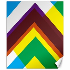 Triangle Chevron Rainbow Web Geeks Canvas 8  X 10 