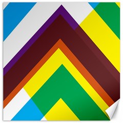 Triangle Chevron Rainbow Web Geeks Canvas 12  X 12   by Mariart