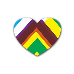 Triangle Chevron Rainbow Web Geeks Heart Coaster (4 Pack)  by Mariart