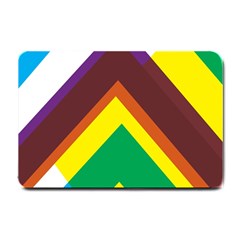 Triangle Chevron Rainbow Web Geeks Small Doormat  by Mariart