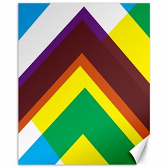 Triangle Chevron Rainbow Web Geeks Canvas 11  X 14   by Mariart