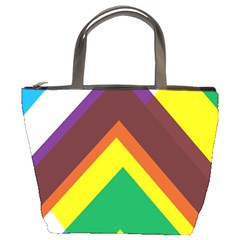 Triangle Chevron Rainbow Web Geeks Bucket Bags by Mariart