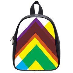 Triangle Chevron Rainbow Web Geeks School Bag (small)