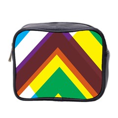 Triangle Chevron Rainbow Web Geeks Mini Toiletries Bag 2-side