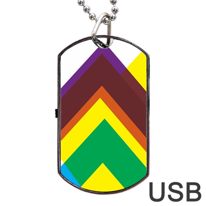 Triangle Chevron Rainbow Web Geeks Dog Tag USB Flash (One Side)