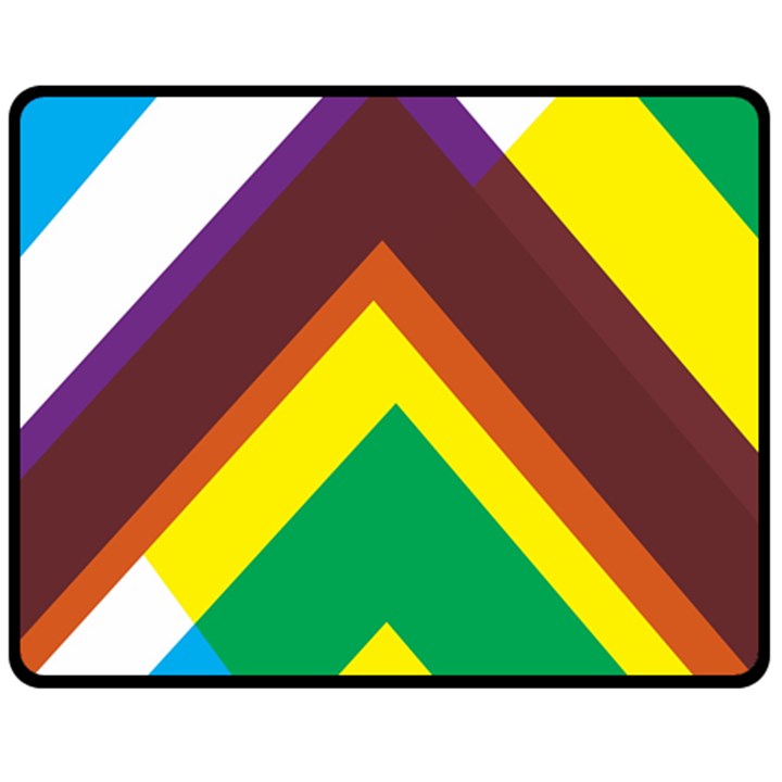 Triangle Chevron Rainbow Web Geeks Double Sided Fleece Blanket (Medium) 