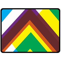 Triangle Chevron Rainbow Web Geeks Double Sided Fleece Blanket (large) 