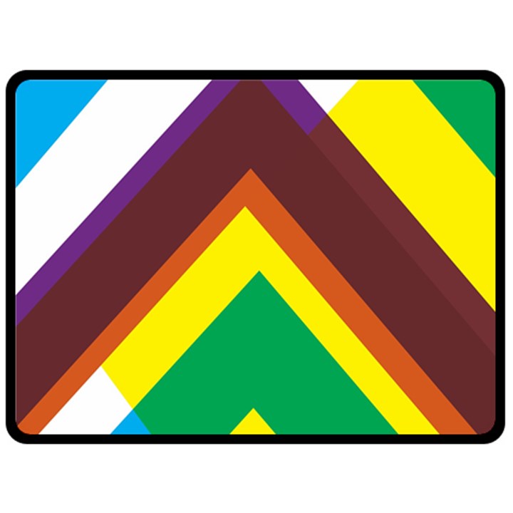 Triangle Chevron Rainbow Web Geeks Double Sided Fleece Blanket (Large) 