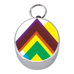 Triangle Chevron Rainbow Web Geeks Mini Silver Compasses